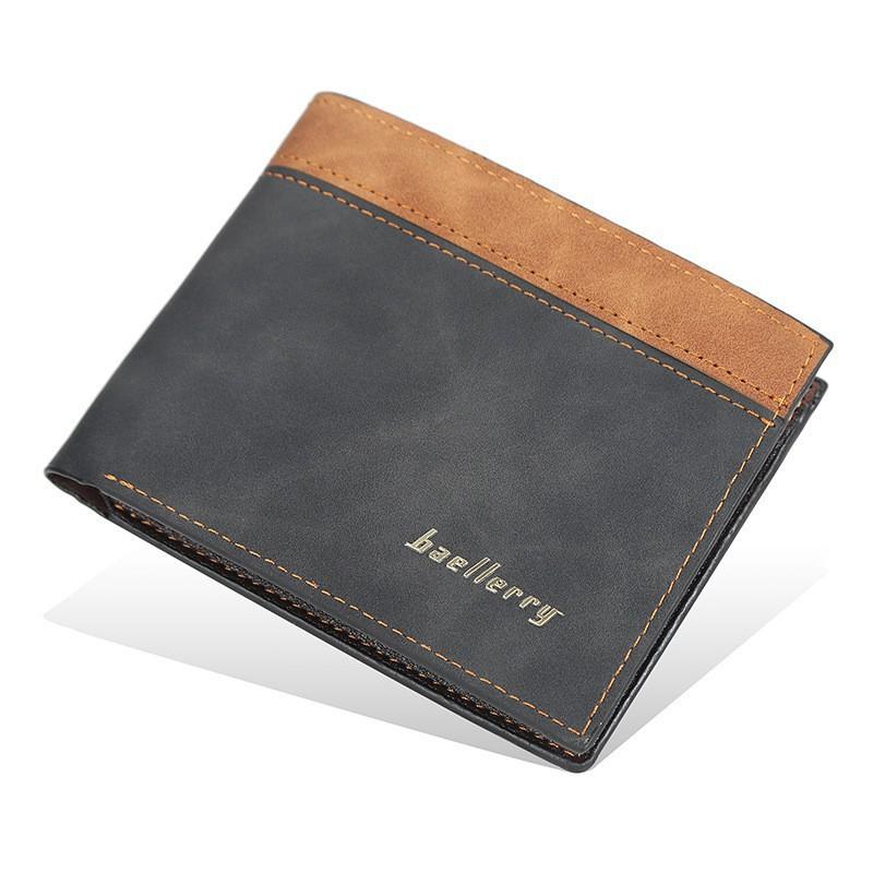 Wallet Men s Short Korean Version Horizontal Youth Thin Clip Splicing Small Ticket 12X10X2 чёрный