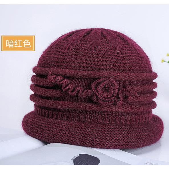 Winter new fashion warm adult hat outdoor cold simple rabbit hair blend knitted hat elegant women's hat