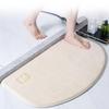 Luxurious Semi-Circular Memory Foam Bath Mat, Ultra Absorbent Bathroom Mat Anti-Slip Toilet Rug