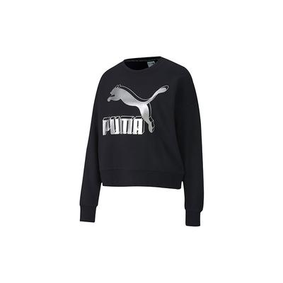 Lässiges bedrucktes Rundhals-Sweatshirt Damen Tops Schwarz 597405-71