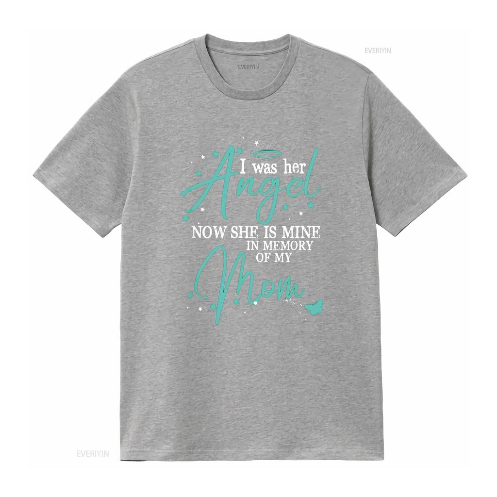War Ihr Engel Jetzt Ist Sie Mein Erinnerung An Meine Mutter Im Himmel T-Shirt vintage gewaschen Unisex Designerkleidung Lässig Leicht
