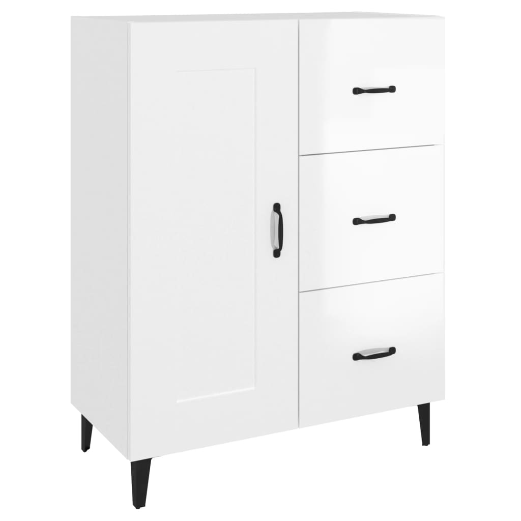 Sideboard High Gloss White 69.5 x 34 x 90 cm Engineered Wood