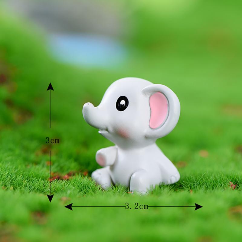 Cute Baby Elephant Desktop Ornaments Artificial Resin Crafts Diy Landscaping Decoration Accessories