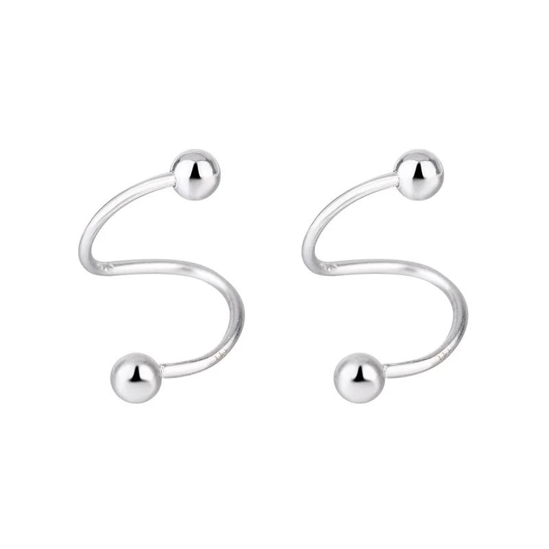 2pcs Stainless Steel Spiral Twisted Stud Earrings, Lip Piercing Heart Star Cartilage Tragus Helix Ear Piercing Jewelry Gifts