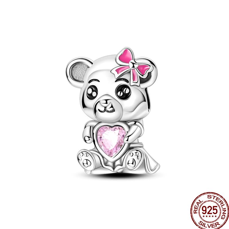 Copper Pet Animal Series Puppy And Kitten Cute Pet Lovely Charm Beads Suitable For 3Mm Original Bracelet Diy