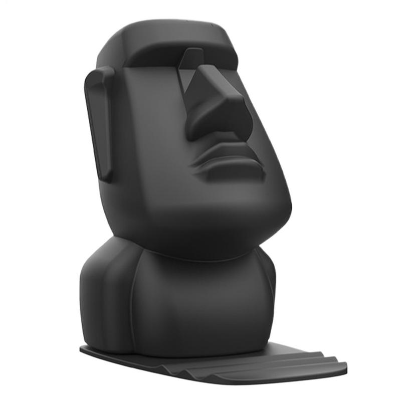 3in1 Creative Phone Holder Glasses Holder Desk Decoration Unique Resin Moai Statue Gift for Birthday Christmas Home Decor