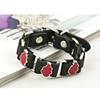 Newly Classic Japan Anime Bracelet Wooden Beads Multilayer Leather Bracelet Punk Black Wrap Wristband Accessorie