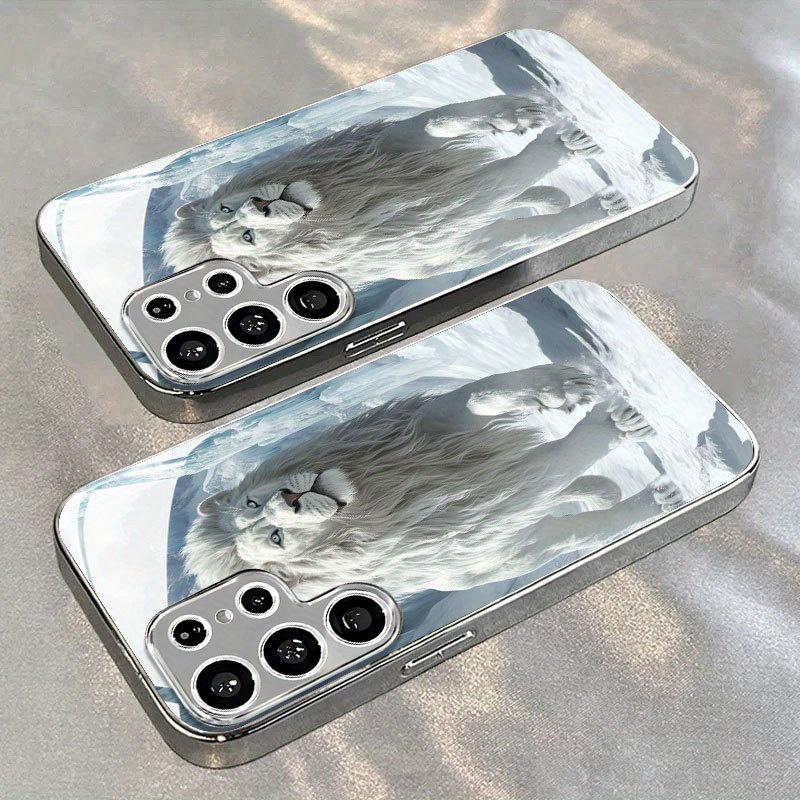Selected White Lion Pattern Tempered Glass New Phone Case for Samsung Galaxy S26 S25 S24 S23 S22 S21 and other models