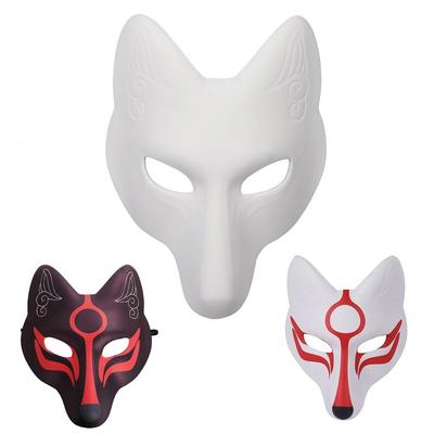 Fox Mask DIY Animal Masquerade Masks Paintable Halloween Party Wolf Cosplay Costume Acssory