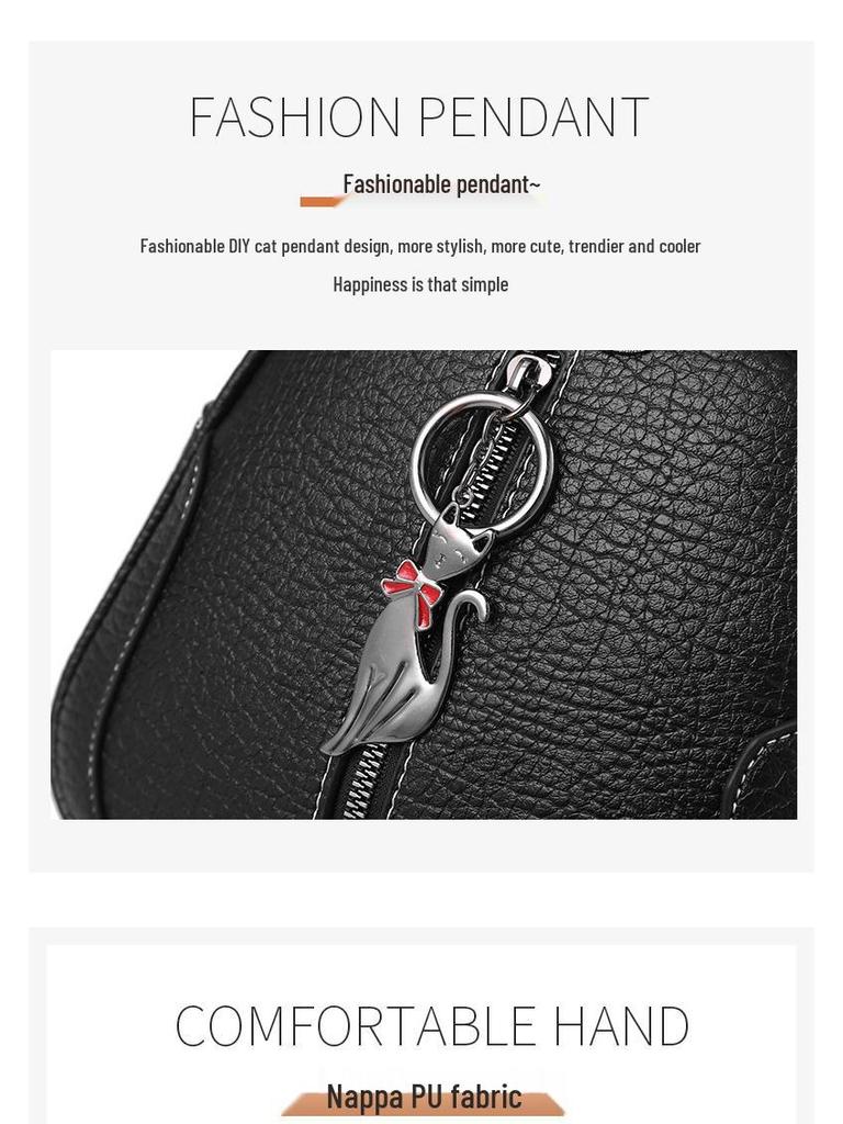 2024 Fashion Women's Small Round Crossbody Bag with Cute Pendant