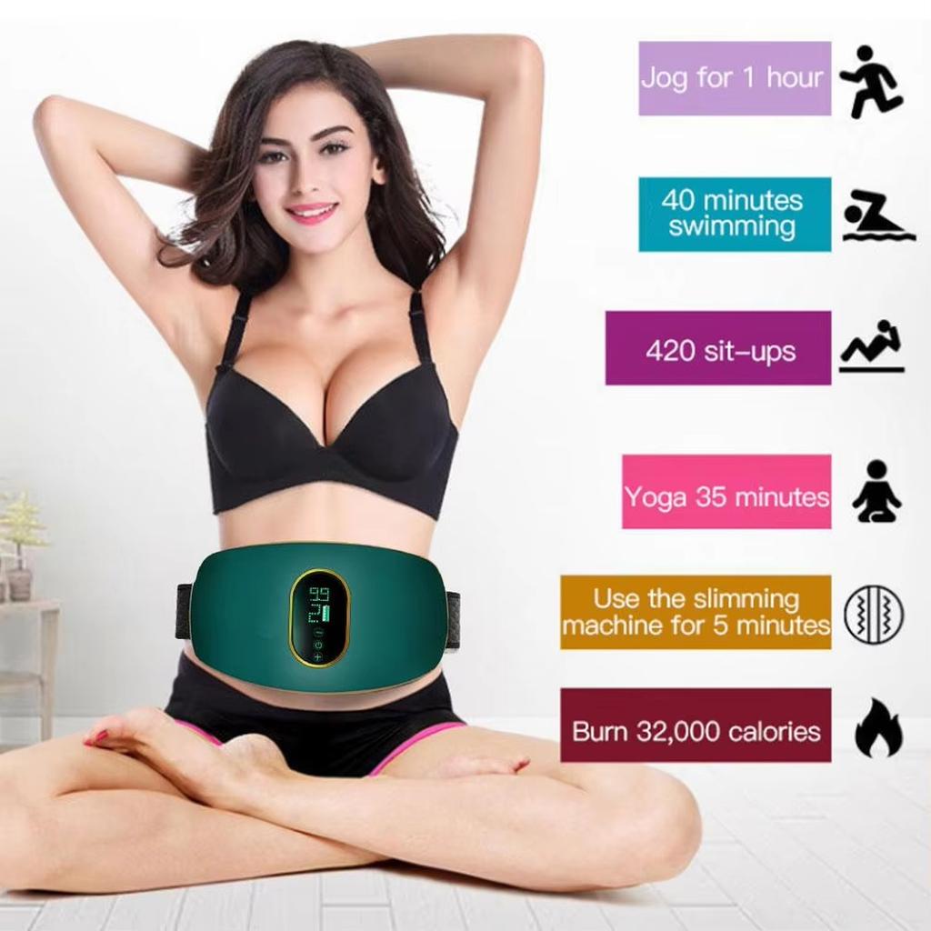 Electric Waist Massage Belt Rechargeable Vibration Body Massager for Home Fitness