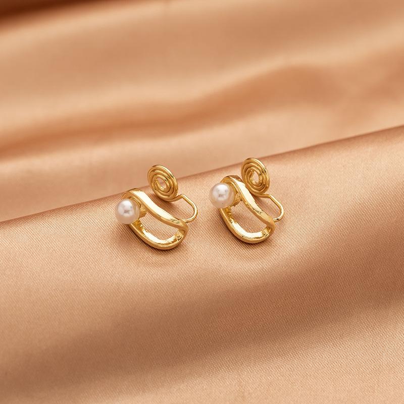 Imitation Pearl Geometric Elegant New Mosquito Repellent Stick Ear Clamp Without Ear Hole