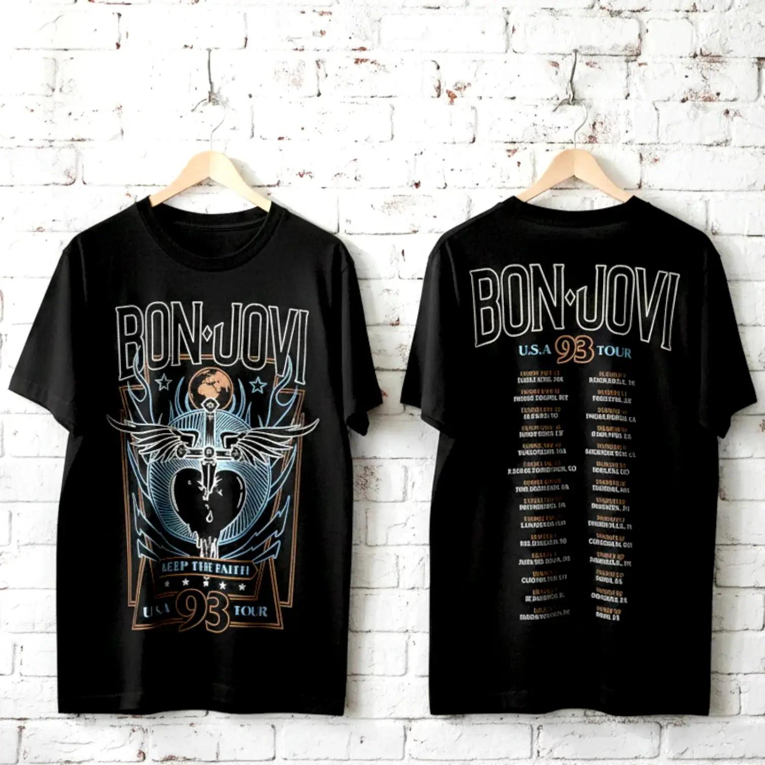 Bon Jovi Keep the Faith USA Tour 1993 Men s T Shirt XS