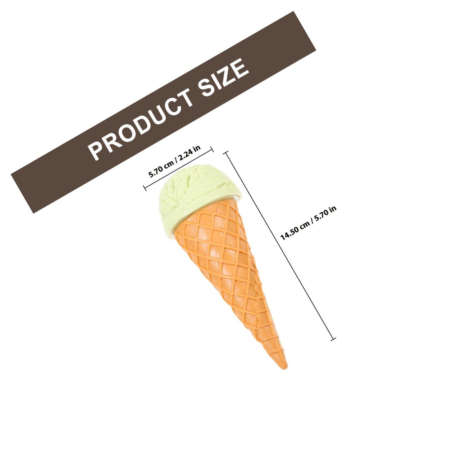 

PVC Fake Ice Cream Display Prop Adorable Simulation Ice Cream Cone for Shop Window Decoration Food Sample Cabinet Display зелёный