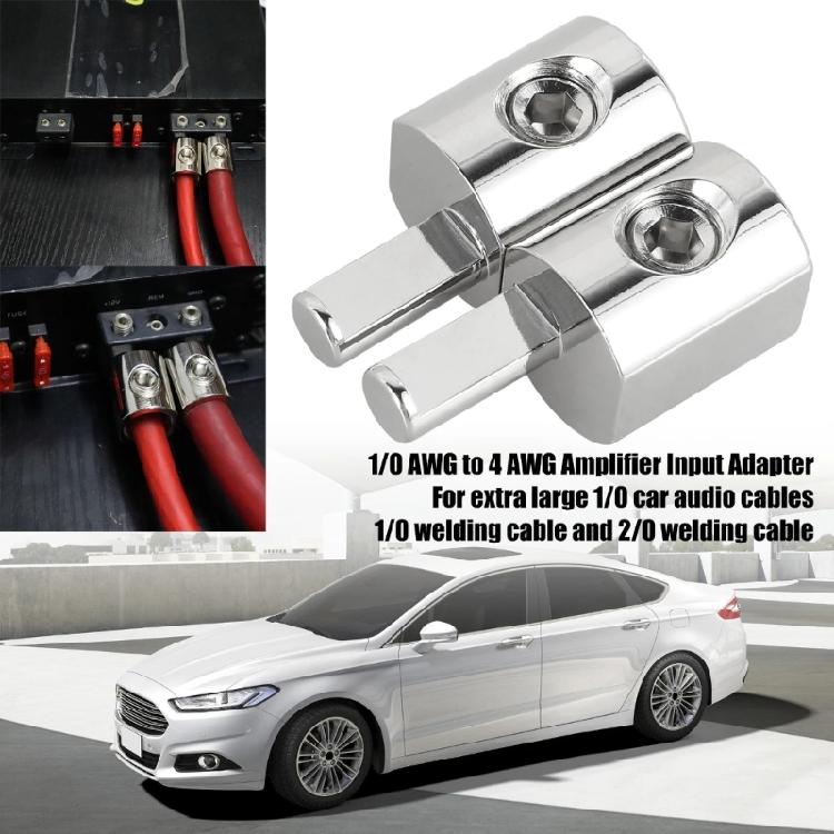 2Pcs Heavy Duty Tool Less 0GA to 4GA Vehicle Stereo Wire Terminals Adapters for Hassle Less Speaker System Installation