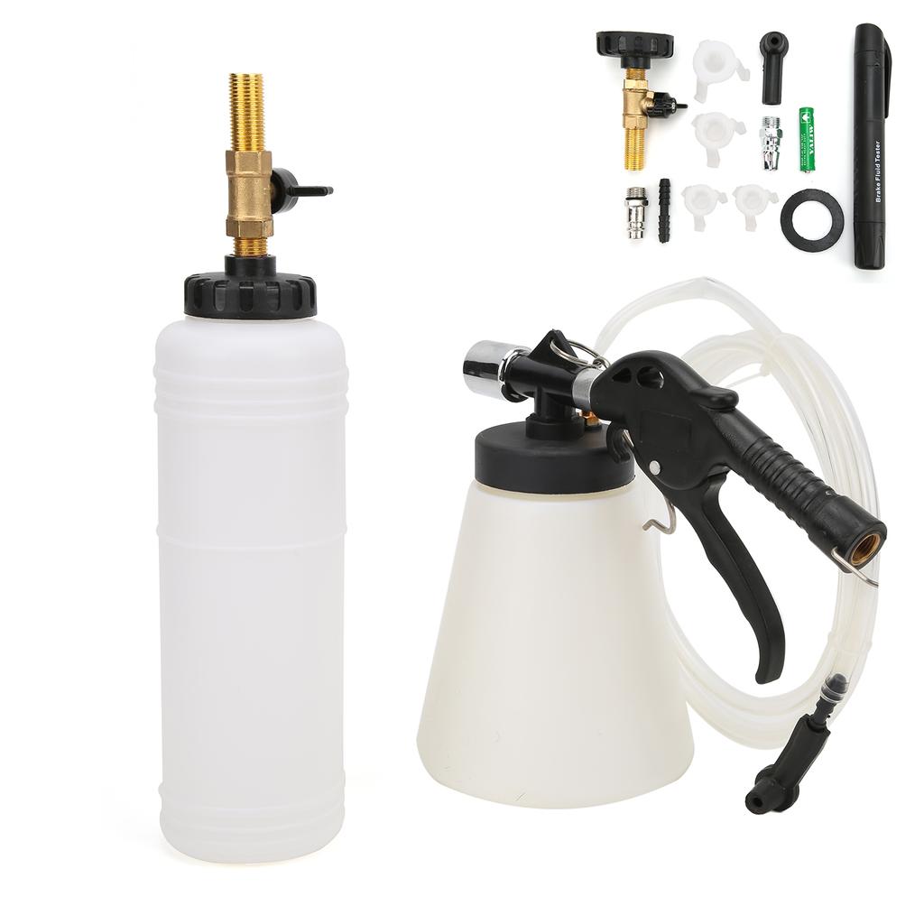 Pneumatic Brake Fluid Bleeder Kit Oil Change Replacement Tool with Tester Pen for Automobiles Trailers RVs