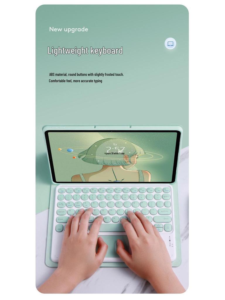 Xiaomi 7 Tablet-Hülle mit Tastatur: Magnetisches Leder, Stille Silikonhülle für Redmi 5/6 Pro