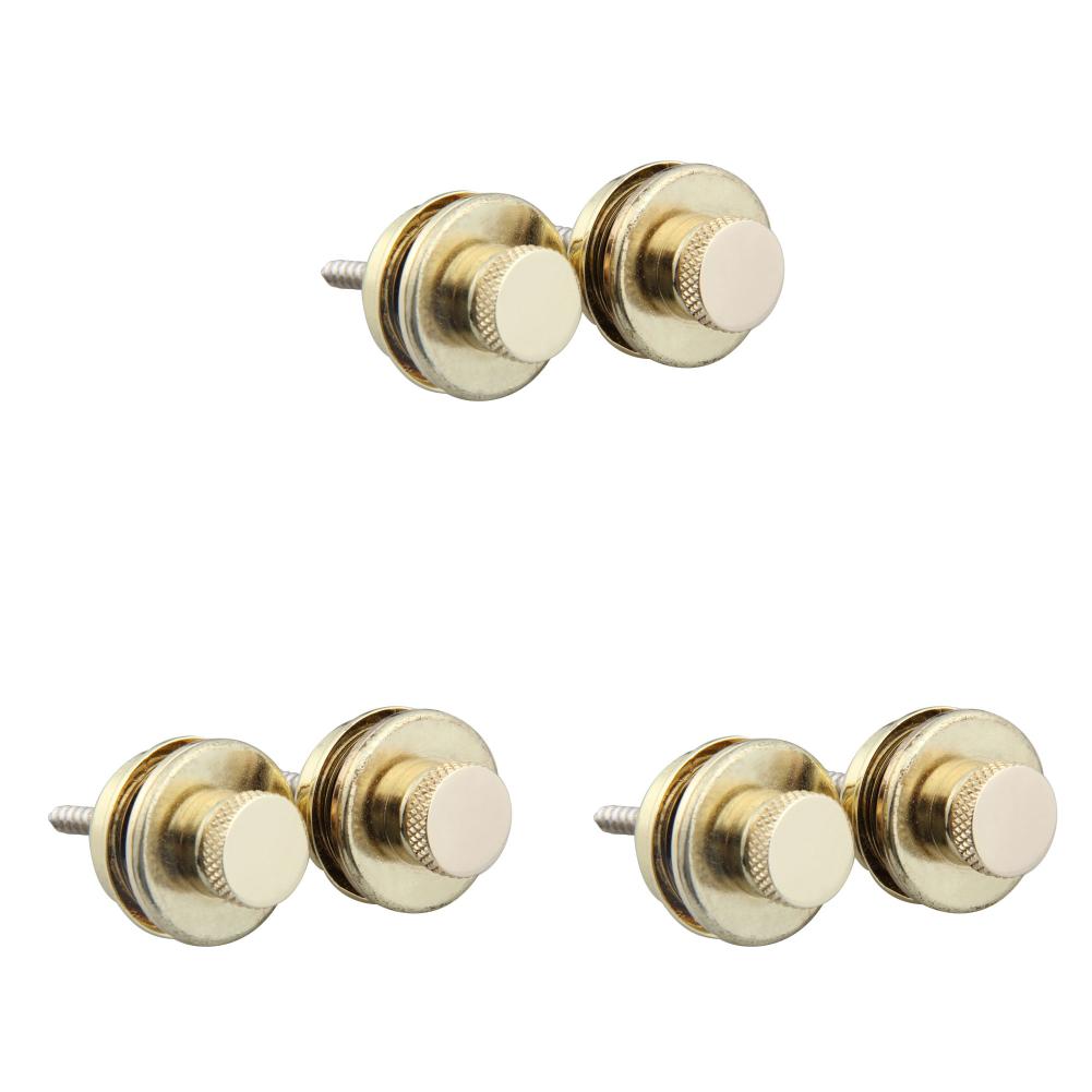 

2Pcs Gold Plating Strap Locks Straplock Flat Head Safety for Guitar Bass DE