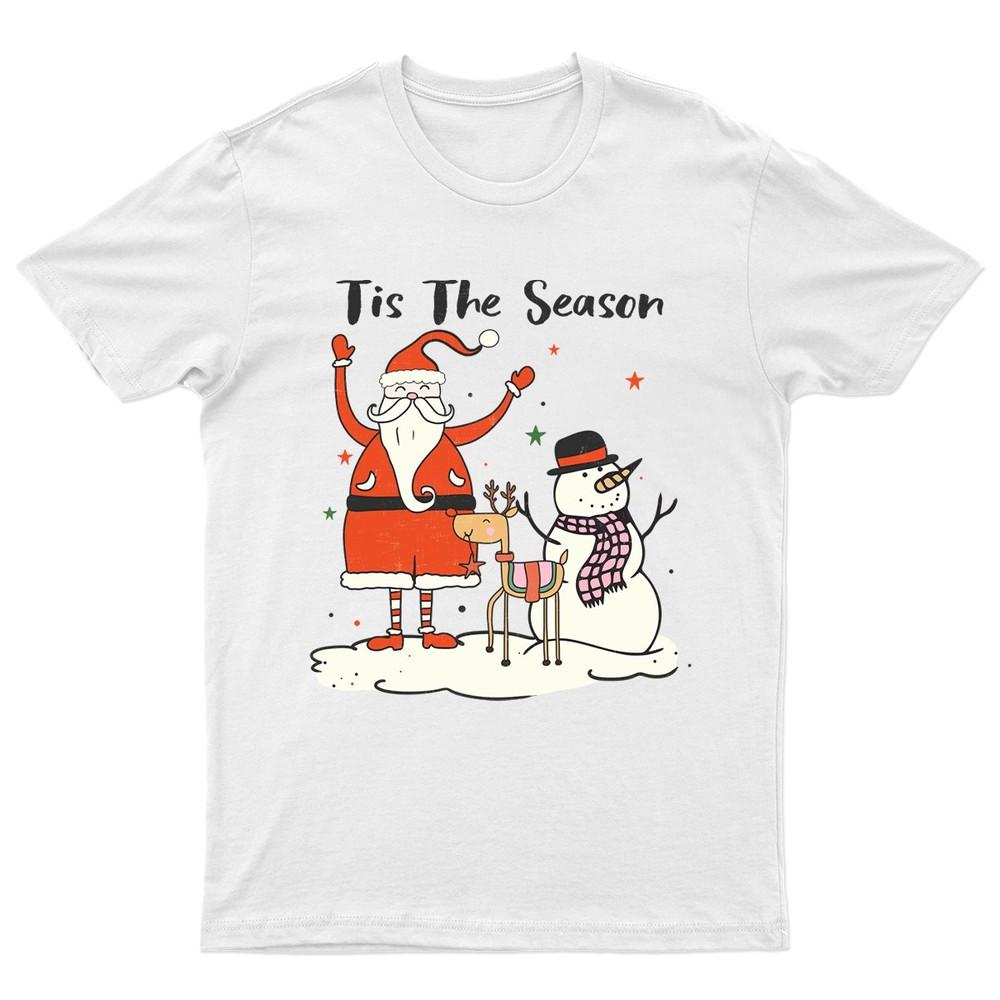 Tis The Season Santa TShirt Unisex Gift Retro Seasonal Funny Xmas Unisexs