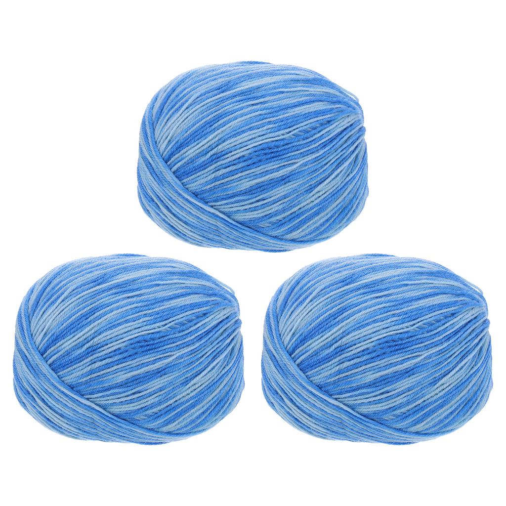 100% Wollgarn 4-fädiges Wollvlies Luxuriöses und weiches Garn Handgefärbtes Garn zum Handstricken Häkeln, 3,52 OZ, 306 Yard 3 Knäuel