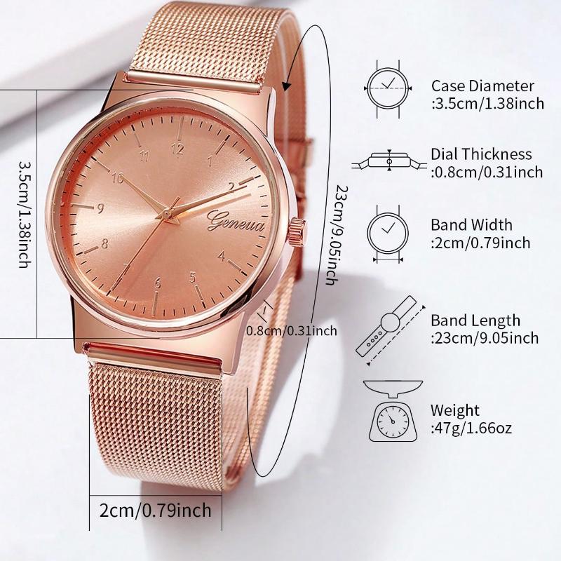 Mesh Strap Round Pointer Quartz Watch As A Gift For Students Returning To School