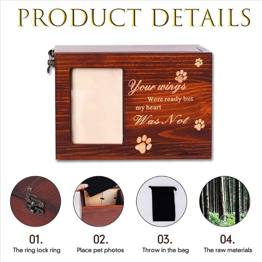 With Photo Frame Pet Ash Box Personalized Photo Frame Urn Commemorative Pet Cremation Urn  For Dogs