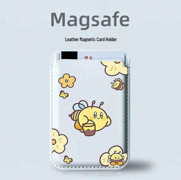 Little Bee MAGsafe-Compatible Magnetic Leather Card Holder for iPhone