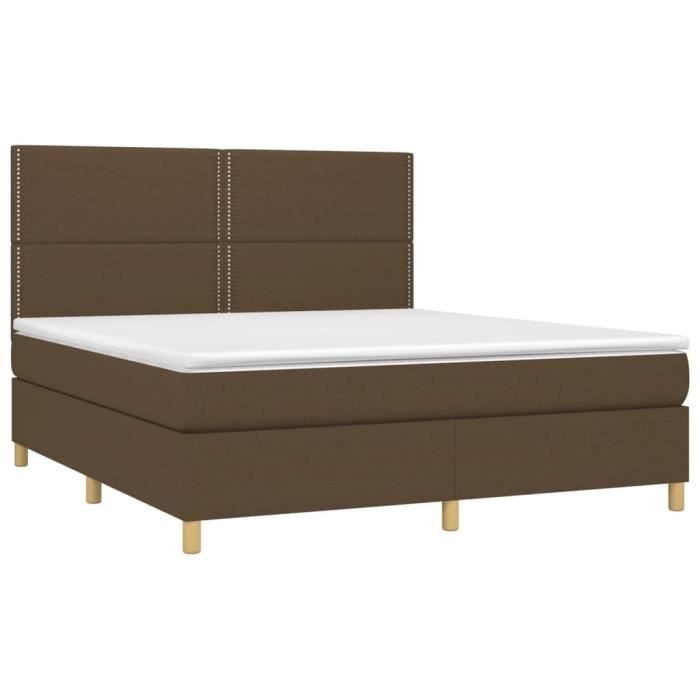 3142276 vidaXL Divan Bed with Mattress Dark Brown 180x200 Cm