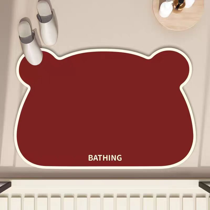 

Simple Cartoon Silhouette Diatom Mud Floor Mat Bathroom Bathroom Absorbent Anti-slip Quick-drying Foot Mat 50 * 80Cm