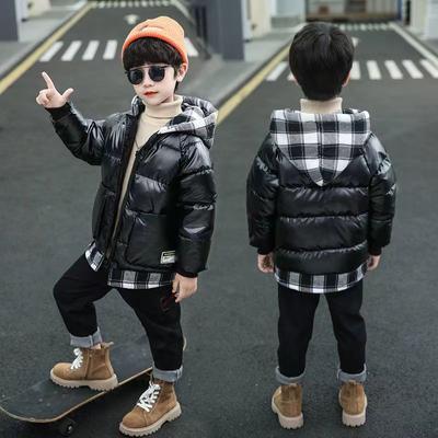 Ragazzi Inverno Spesso Caldo Sezione Piumino Giacca di Cotone Giacca con Cappuccio per Bambini di Media e Grande Taglia