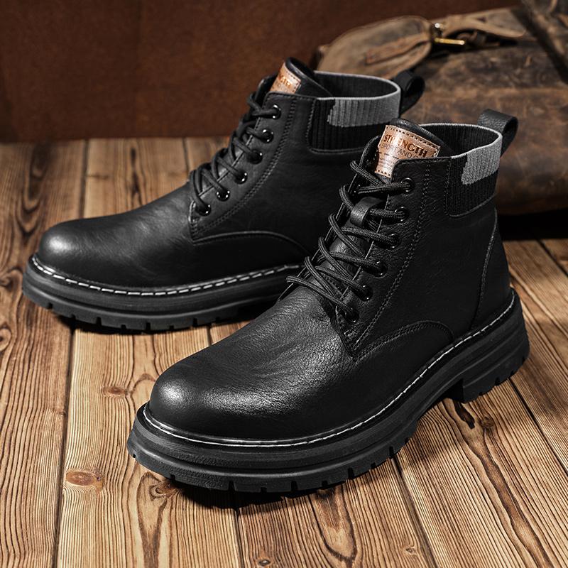 

Men s Boots Comfortable Youth Trend All-match Platform High Top Outdoor Round Toe Heighten Fashion Spring and Autumn Main Push
