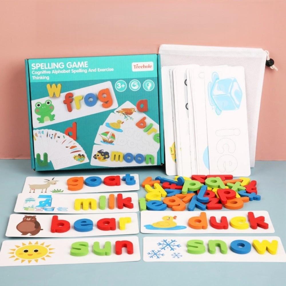 English Wooden Spelling Game Letter Matching Jigsaw Letter Puzzles  Early Childhood