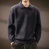 Men's Winter Heavyweight Henley Collar Retro Knit Sweater