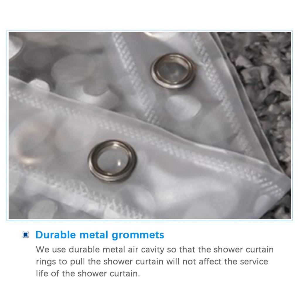1PC Shower Curtain with Hooks PVC Waterproof Mildew Resistant Antibacterial Semi Transparent Shower Curtain
