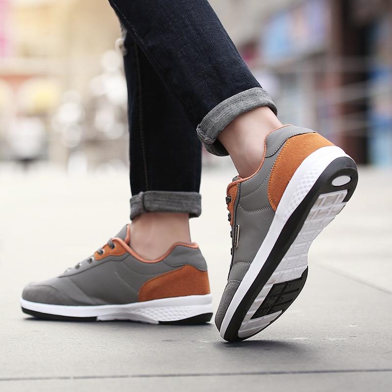 Sneakers for Men Fashion Leather Casual Shoes Light Walking Flats Comfort Sport Running Shoes for Men Non-Slip Vulcanized Shoes