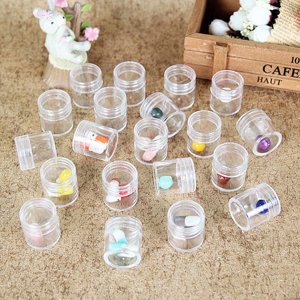 Kalolary 15ml Plastic Bead Storage Case, Bead Storage Box, Accessory Case, Cosmetic Refill Container, Cream Case