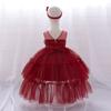1 2 Year Old Baby Girl Floor Length Birthday Party Cocktail Dresses Christmas Infant Ball Gown Toddler Christening Party Dress