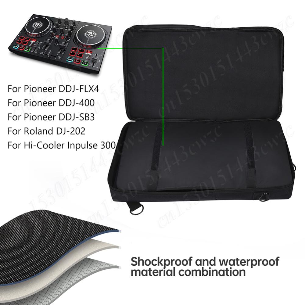 DJ Backpack for Pioneer DDJ-400/DDJ-FLX4/Roland DJ-202 DJ Controller Adjustable Shoulder Strap Travel Storage Bag/Portable Case