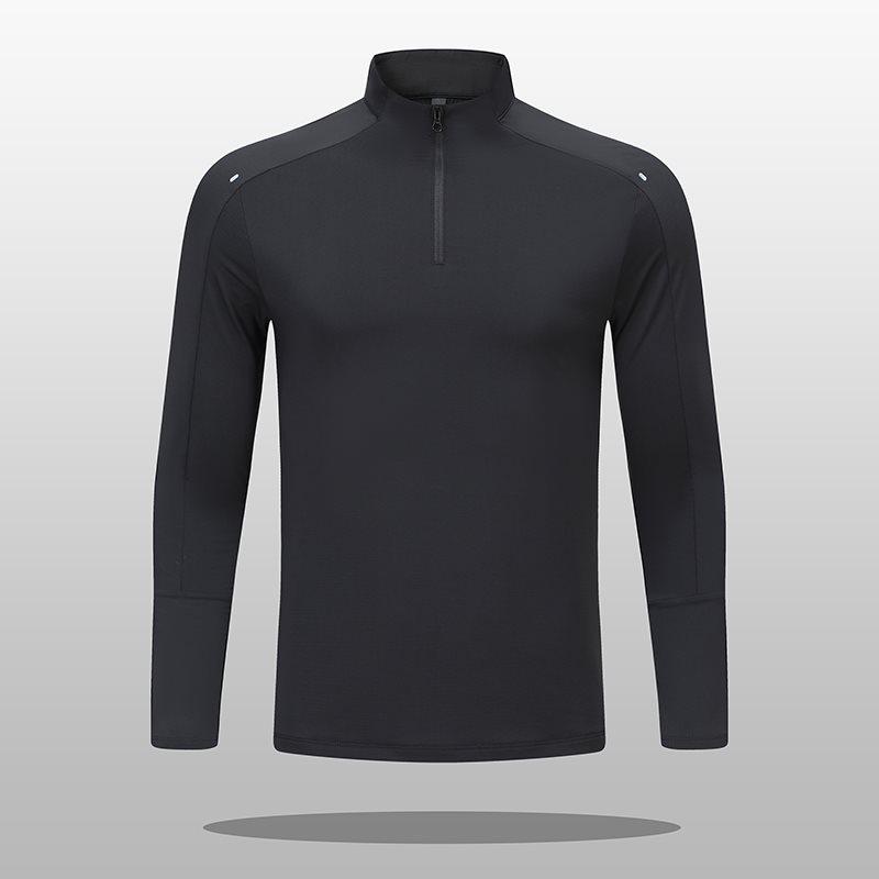 Men's Quick-Dry Half-Zip Stretch T-Shirt: Spring Long-Sleeve for Casual Sports, Mountaineering, Running, and Fitness
