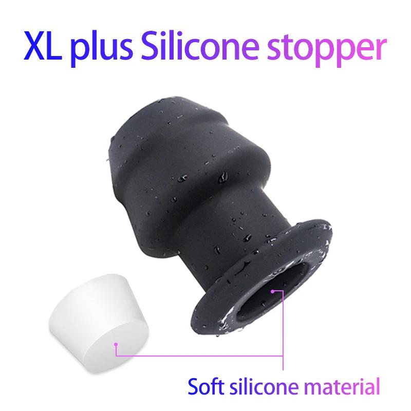 Hollow Anal Expander Huge Dildo Butt Plug Vaginal Speculum Male Treatment Massager Cleaning Enema Gay Anal Sex Toy With Stopper