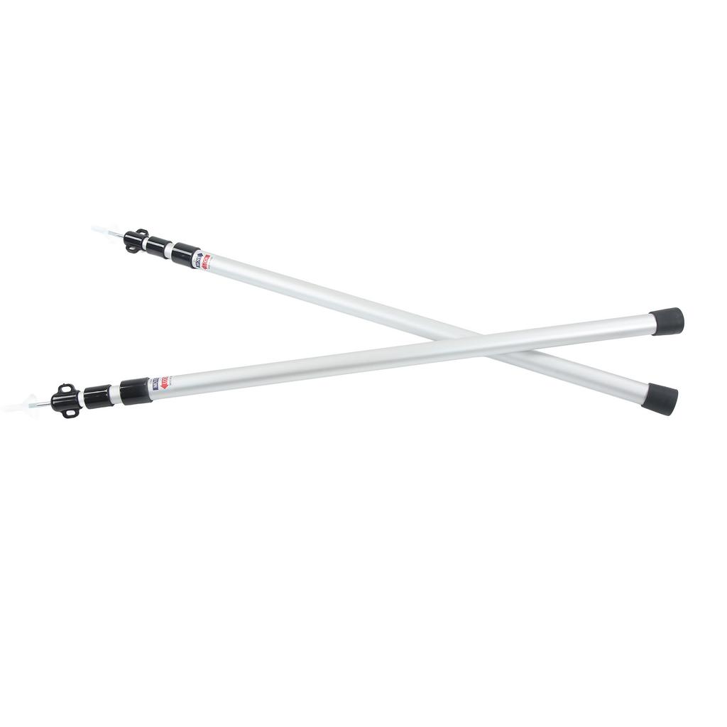 2pcs Camping Tent Poles Aluminum Alloy Adjustable 95 to 235cm Telescopic Canopy Supporting Rods with Storage Bag for