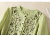 2025 Women's Retro Linen Shirt: Elegant Stand Collar, Single-Breasted, Embroidered Design