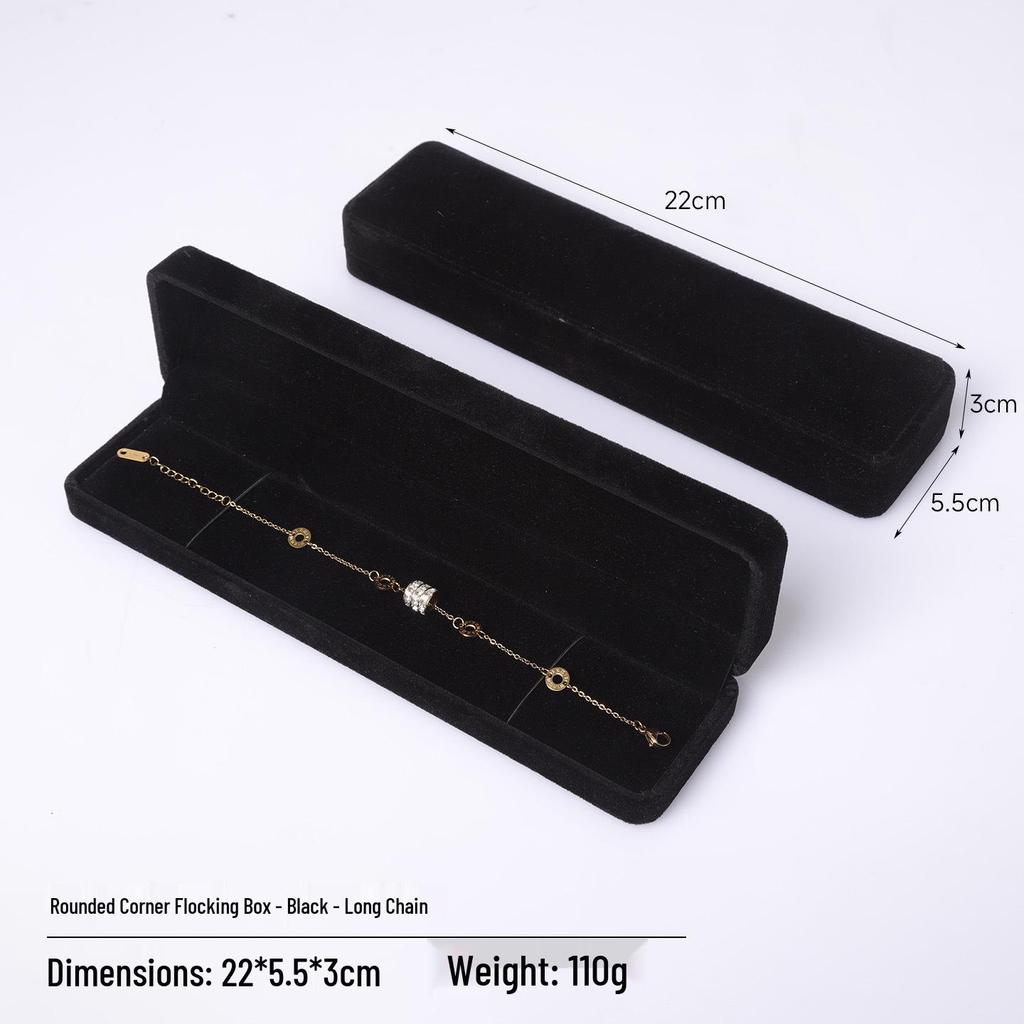 Rounded Corner Plush Jewelry Storage Box for Bracelets, Rings, and Necklaces