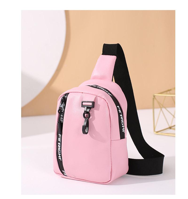 

2022 Women s Color Block Chest Bag - Stylish Wide Strap Motorcycle Shoulder Bag рожевий