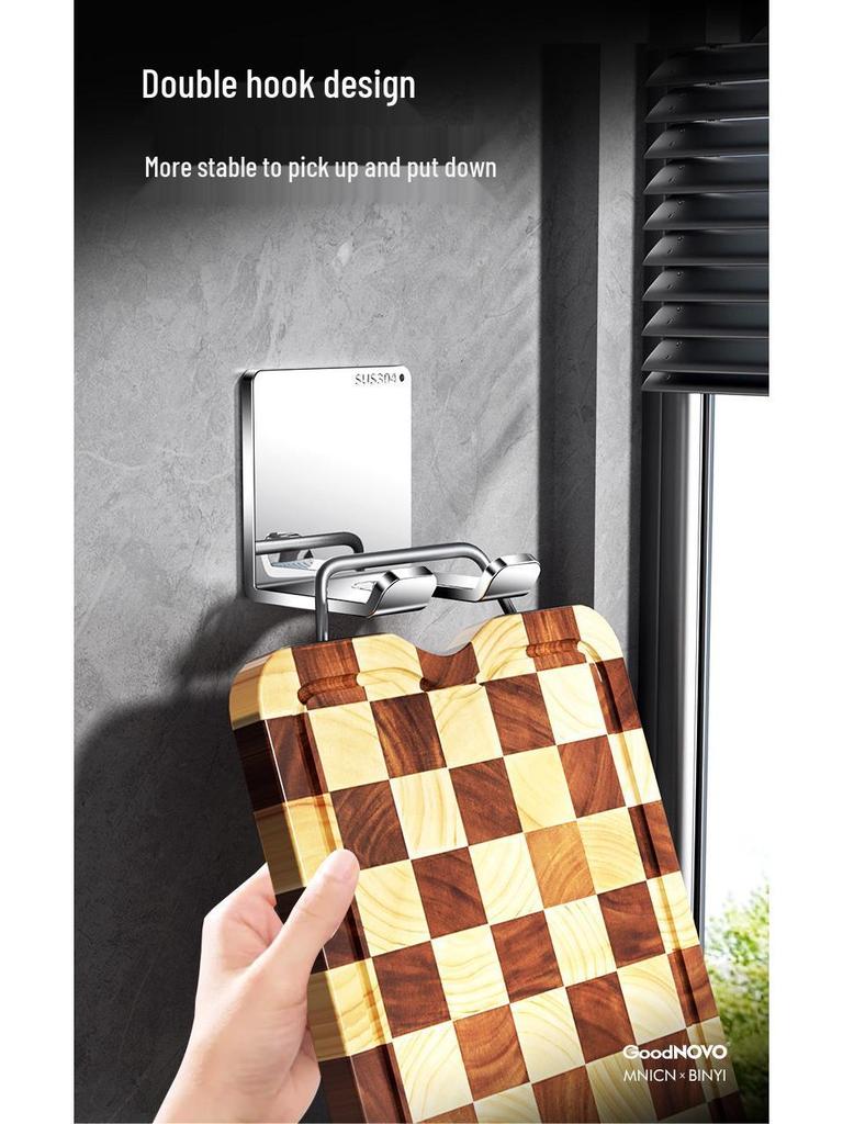 Wall-Mounted Cutting Board Holder with Heavy-Duty Load Bearing, No-Hook Installation