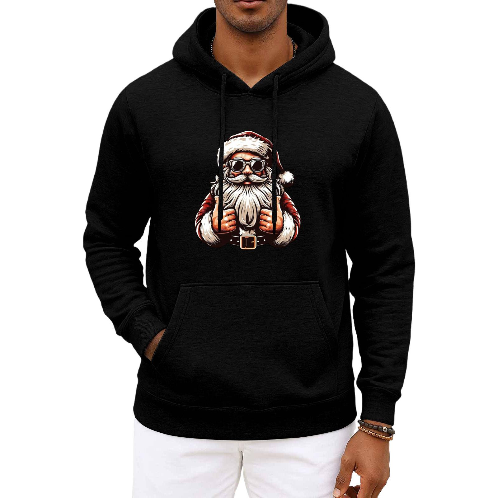 

Men s And Women s Christmas Hooded Hood Long Sleeves Hoodie L чёрный