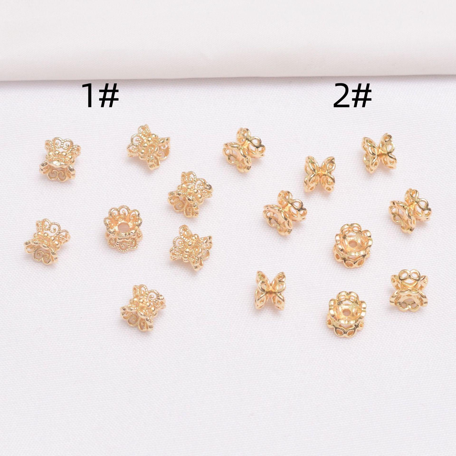 

10 шт. Двосторонній піднос для квітів, обгорнутий золотом 18 карат, що зберігає колір. Браслет ручної роботи своїми руками Кришка перегородки, вишитий бісером. Двосторонній піднос для квітів із пелюстками. T93 1#