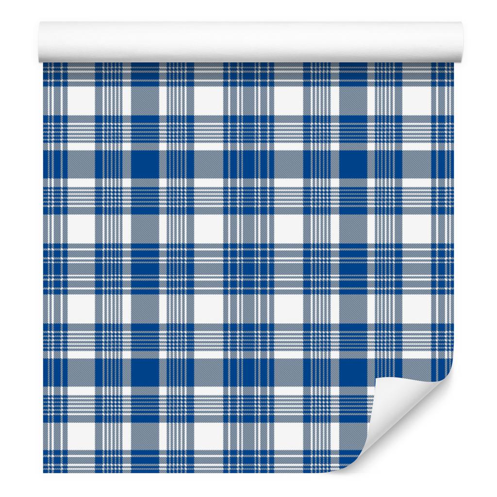 Blue and white checkered wallpaper for living room and bedroom 50x1000
