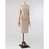 Win Women S Gold Button Fake Fur Peplum Jacket + Skirt Set
