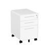 Mobile Filing Cabinet with Three Lockable Drawers for Under Desk Office Storage